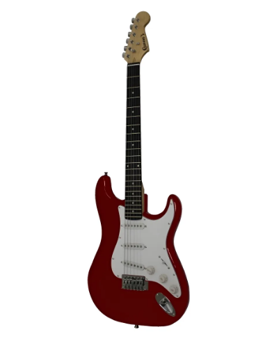 Guitarra elétrica Queen's D137561 stratocaster de hardwood vermelha e branca com diapasão de bordo-açucareiro