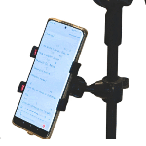 Suporte Celular De Pedestal Ler Letra Cifra Microfone Sp-c12 Preto