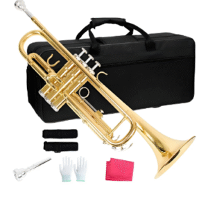 Trompete Profissional Si Bemol Bb Dourado Laqueado Com Case - Cáqui