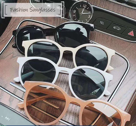 Óculos De Sol Redondos Retrô Coreanos Para Mulheres – Design Leve Anti-UV De Rosto Pequeno Uso Na Rua/Diário